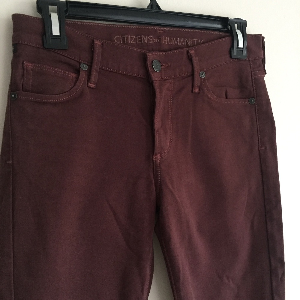 CITIZENS OF HUMANITY Maroon Ava Lowrise Jeans 27 - Picture 6 of 16